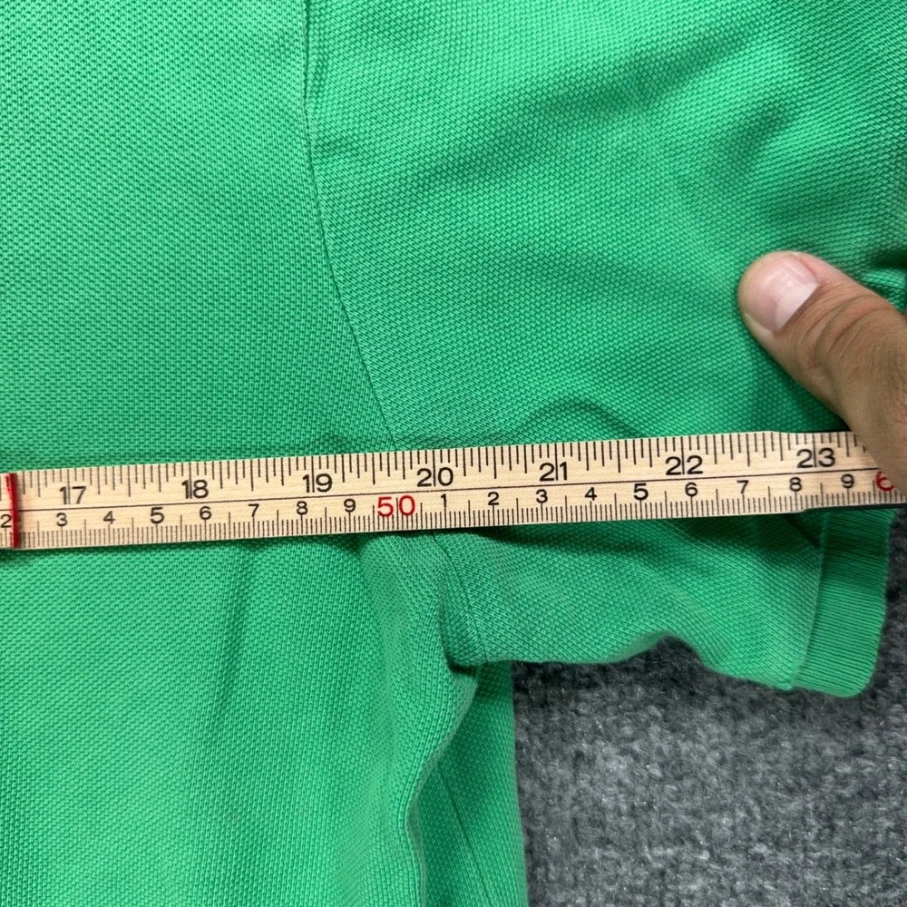 Polo Ralph Lauren Polo Shirt Mens Large Green Yellow Pony Custom Fit Classic